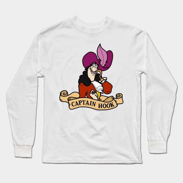 Captain Hook Long Sleeve T-Shirt by SimplePeteDoodles